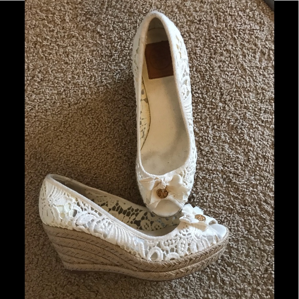Tory Burch Jackie Lace Espadrille Wedge